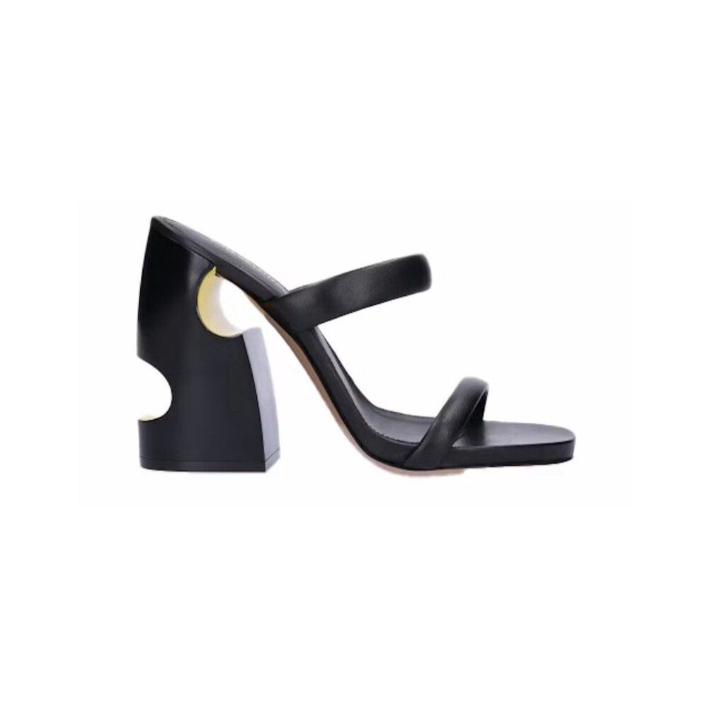 Off White 'Pop Bulky' Nappa Mule Black Yellow Women’s EU 39 US 9 New W/box